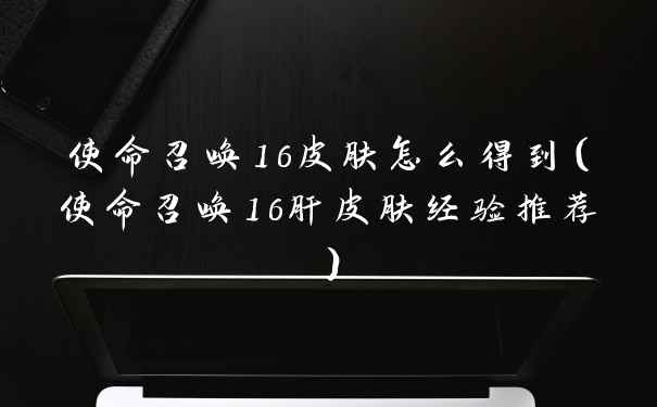 使命召唤16皮肤怎么得到（使命召唤16肝皮肤经验推荐）