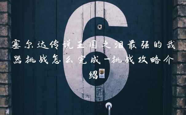 塞尔达传说王国之泪最强的武器挑战怎么完成-挑战攻略介绍