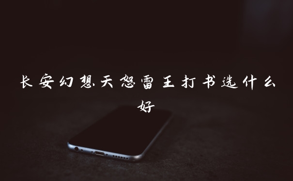 长安幻想天怒雷王打书选什么好