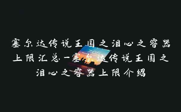 塞尔达传说王国之泪心之容器上限汇总-塞尔达传说王国之泪心之容器上限介绍