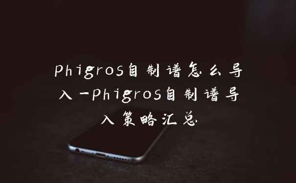 phigros自制谱怎么导入-phigros自制谱导入策略汇总