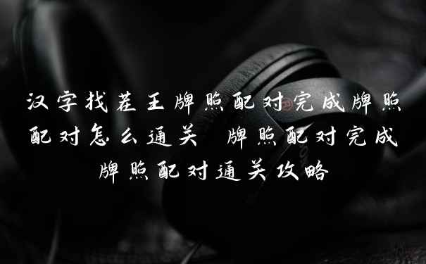 汉字找茬王牌照配对完成牌照配对怎么通关 牌照配对完成牌照配对通关攻略