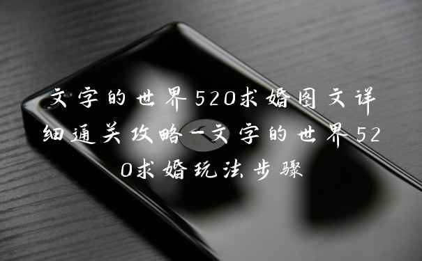 文字的世界520求婚图文详细通关攻略-文字的世界520求婚玩法步骤