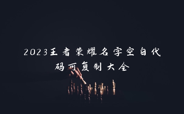 2023王者荣耀名字空白代码可复制大全