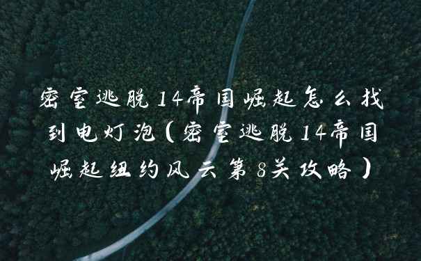 密室逃脱14帝国崛起怎么找到电灯泡（密室逃脱14帝国崛起纽约风云第8关攻略）