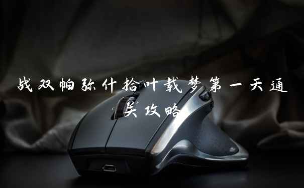 战双帕弥什拾叶载梦第一天通关攻略