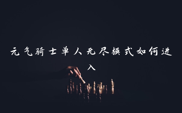 元气骑士单人无尽模式如何进入