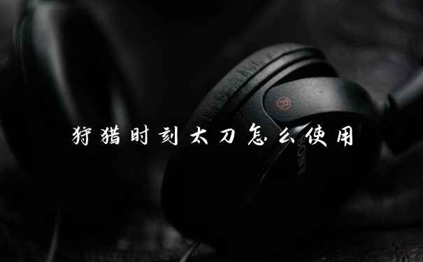 狩猎时刻太刀怎么使用