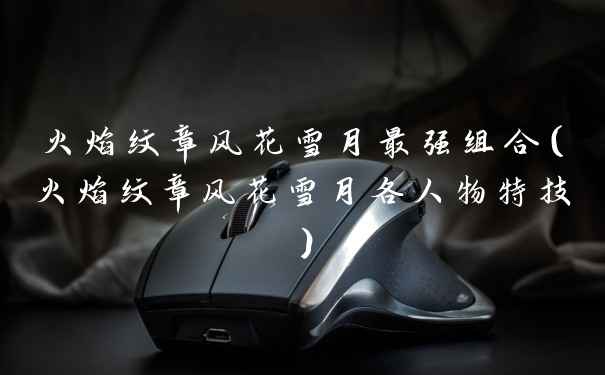 火焰纹章风花雪月最强组合（火焰纹章风花雪月各人物特技）
