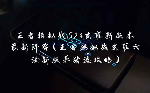 王者模拟战S24玄雍新版本最新阵容（王者模拟战玄雍六法新版养猪流攻略）