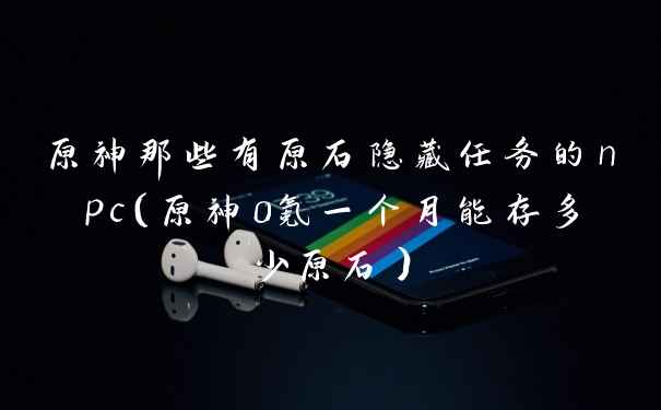 原神那些有原石隐藏任务的npc（原神0氪一个月能存多少原石）