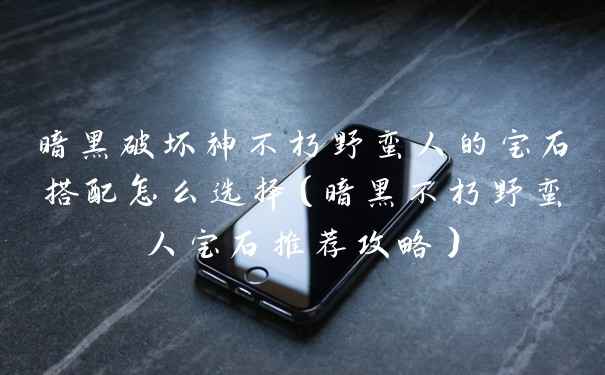 暗黑破坏神不朽野蛮人的宝石搭配怎么选择（暗黑不朽野蛮人宝石推荐攻略）