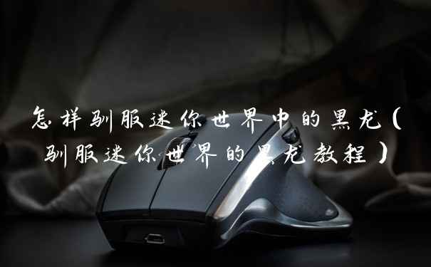 怎样驯服迷你世界中的黑龙（驯服迷你世界的黑龙教程）