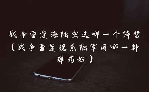 战争雷霆海陆空选哪一个阵营（战争雷霆德系陆军用哪一种弹药好）