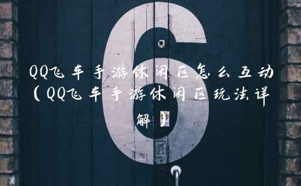 QQ飞车手游休闲区怎么互动（QQ飞车手游休闲区玩法详解）