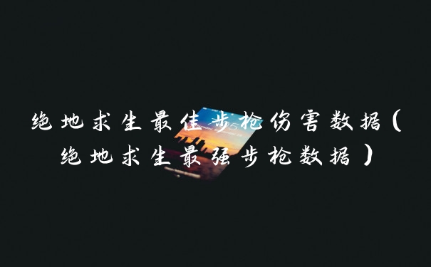 绝地求生最佳步枪伤害数据（绝地求生最强步枪数据）