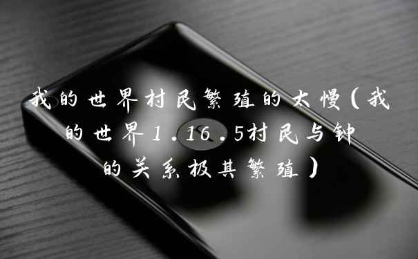 我的世界村民繁殖的太慢（我的世界1.16.5村民与钟的关系极其繁殖）