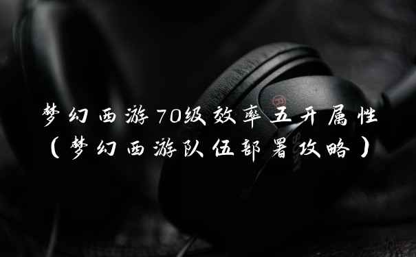 梦幻西游70级效率五开属性（梦幻西游队伍部署攻略）