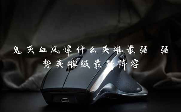 鬼灭血风谭什么英雄最强 强势英雄级最新阵容