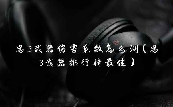 忍3武器伤害系数怎么测（忍3武器排行榜最佳）