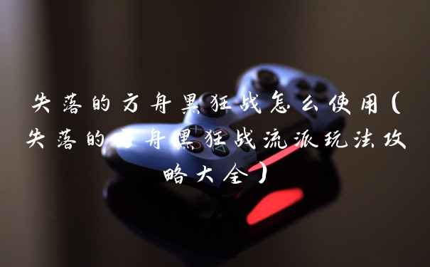 失落的方舟黑狂战怎么使用（失落的方舟黑狂战流派玩法攻略大全）