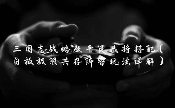 三国志战略版平民武将搭配（白板极限共存阵容玩法详解）