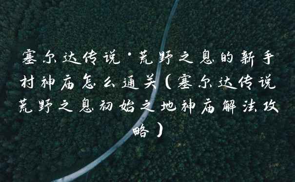 塞尔达传说·荒野之息的新手村神庙怎么通关（塞尔达传说荒野之息初始之地神庙解法攻略）