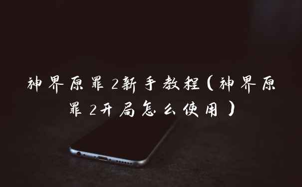 神界原罪2新手教程（神界原罪2开局怎么使用）