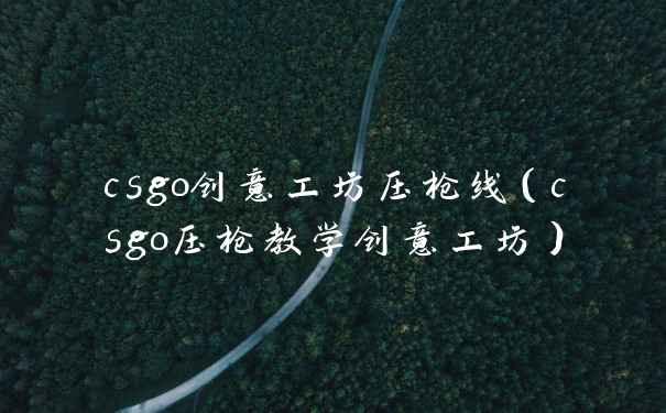 csgo创意工坊压枪线（csgo压枪教学创意工坊）