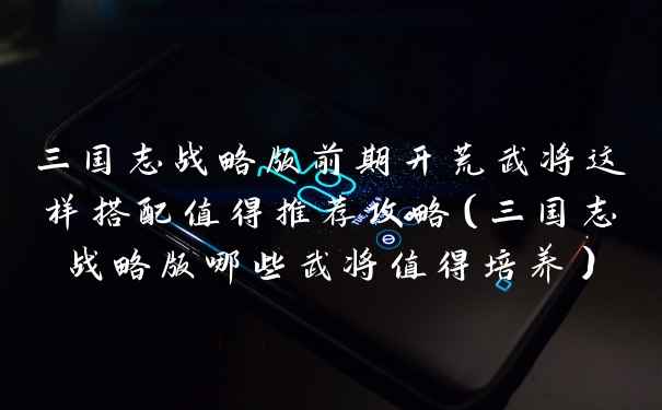 三国志战略版前期开荒武将这样搭配值得推荐攻略（三国志战略版哪些武将值得培养）