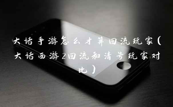 大话手游怎么才算回流玩家（大话西游2回流和清号玩家对比）