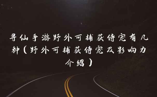 寻仙手游野外可捕获侍宠有几种（野外可捕获侍宠及影响力介绍）