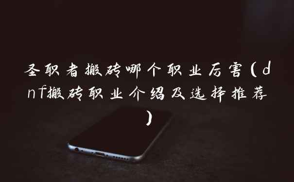 圣职者搬砖哪个职业厉害（dnf搬砖职业介绍及选择推荐）