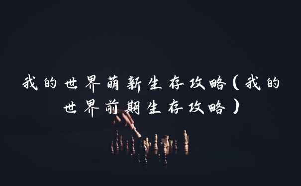我的世界萌新生存攻略（我的世界前期生存攻略）