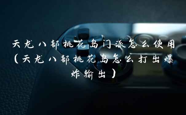 天龙八部桃花岛门派怎么使用（天龙八部桃花岛怎么打出爆炸输出）