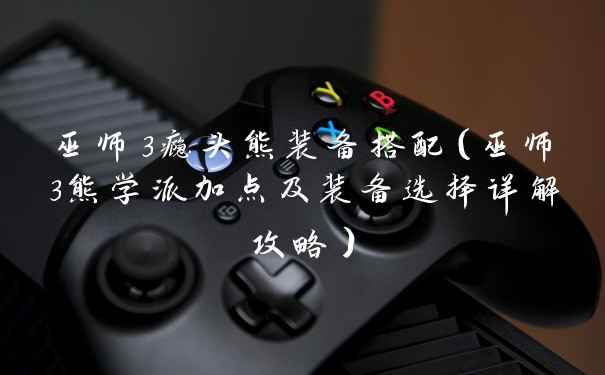 巫师3瘾头熊装备搭配（巫师3熊学派加点及装备选择详解攻略）