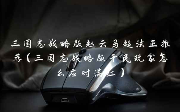 三国志战略版赵云马超法正推荐（三国志战略版平民玩家怎么应对满红）
