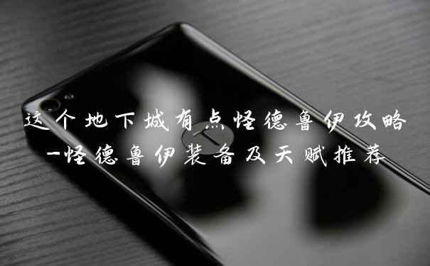 这个地下城有点怪德鲁伊攻略-怪德鲁伊装备及天赋推荐