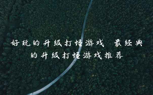 好玩的升级打怪游戏 最经典的升级打怪游戏推荐
