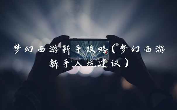 梦幻西游新手攻略（梦幻西游新手入坑建议）