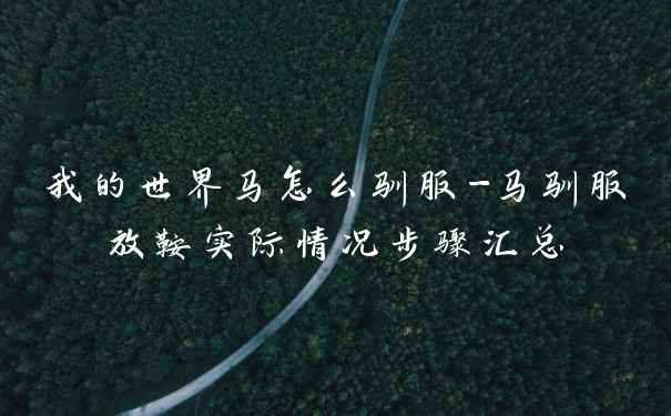 我的世界马怎么驯服-马驯服放鞍实际情况步骤汇总