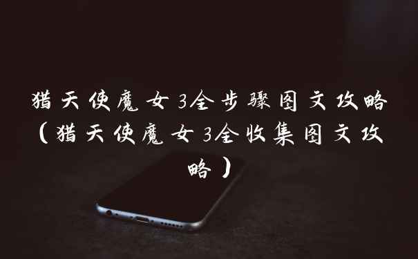 猎天使魔女3全步骤图文攻略（猎天使魔女3全收集图文攻略）