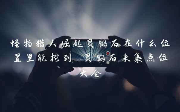 怪物猎人崛起灵鹤石在什么位置里能挖到 灵鹤石采集点位大全