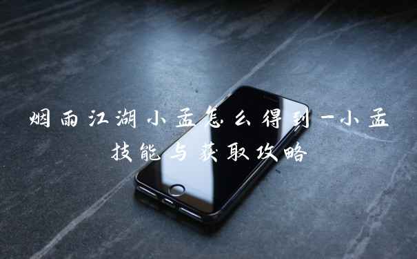烟雨江湖小孟怎么得到-小孟技能与获取攻略