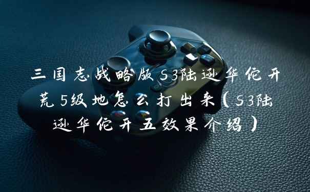 三国志战略版s3陆逊华佗开荒5级地怎么打出来（s3陆逊华佗开五效果介绍）