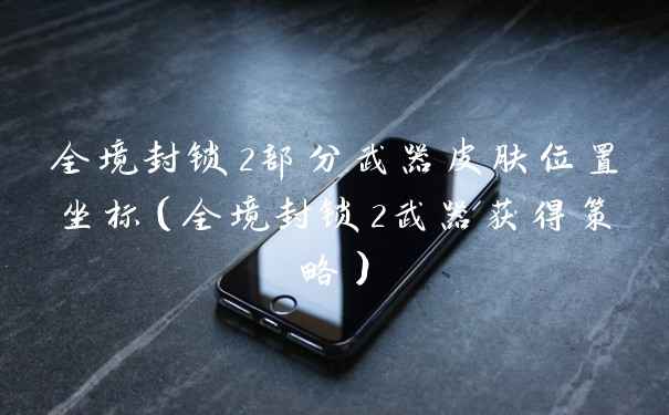 全境封锁2部分武器皮肤位置坐标(全境封锁2武器获得策略)