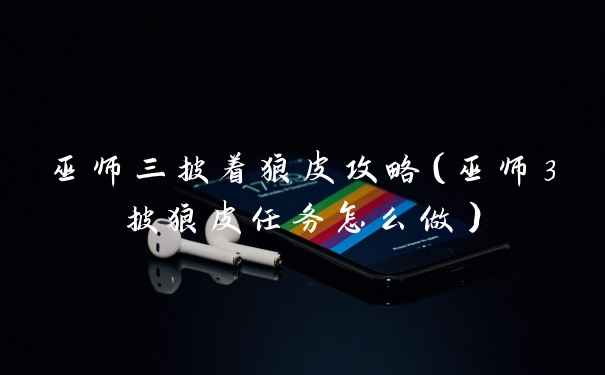 巫师三披着狼皮攻略(巫师3披狼皮任务怎么做)