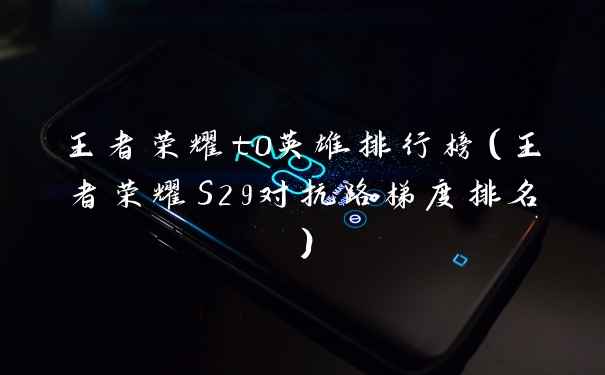 王者荣耀t0英雄排行榜（王者荣耀S29对抗路梯度排名）
