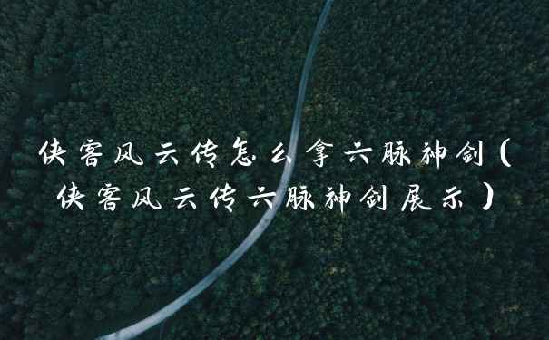 侠客风云传怎么拿六脉神剑(侠客风云传六脉神剑展示)