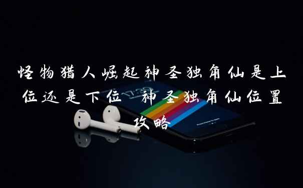 怪物猎人崛起神圣独角仙是上位还是下位 神圣独角仙位置攻略